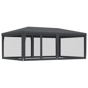 vidaXL Party Tent with 6 Mesh Sidewalls Anthracite 6x4 m HDPE