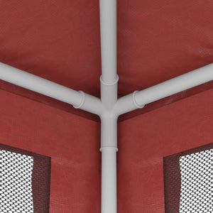 vidaXL Party Tent with 6 Mesh Side Walls Red 6x4 m HDPE