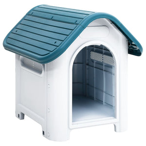 vidaXL Dog Kennel Blue 59x75x66 cm Polypropylene