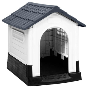 vidaXL Dog Kennel Grey 57x68x66 cm Polypropylene