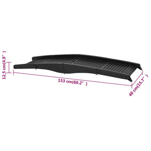 vidaXL Foldable Dog Ramp Black 153x40x12.5 cm Plastic