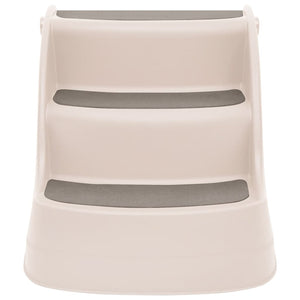 vidaXL 3-Step Foldable Dog Stairs Cream 50x38x38 cm Plastic