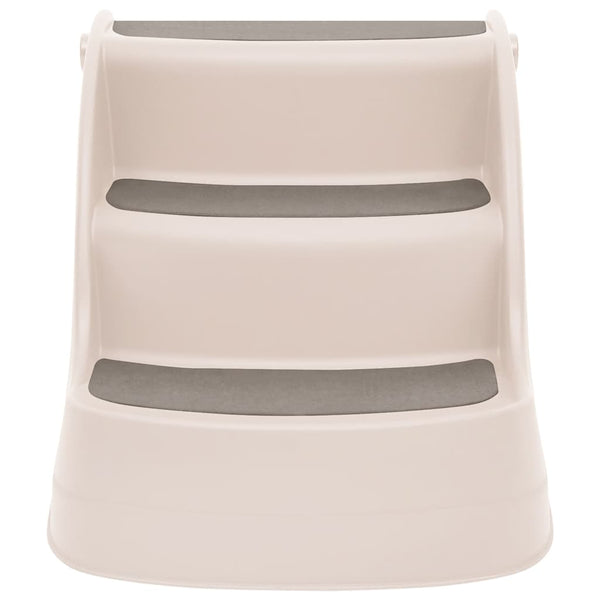 vidaXL 3-Step Foldable Dog Stairs Cream 50x38x38 cm Plastic