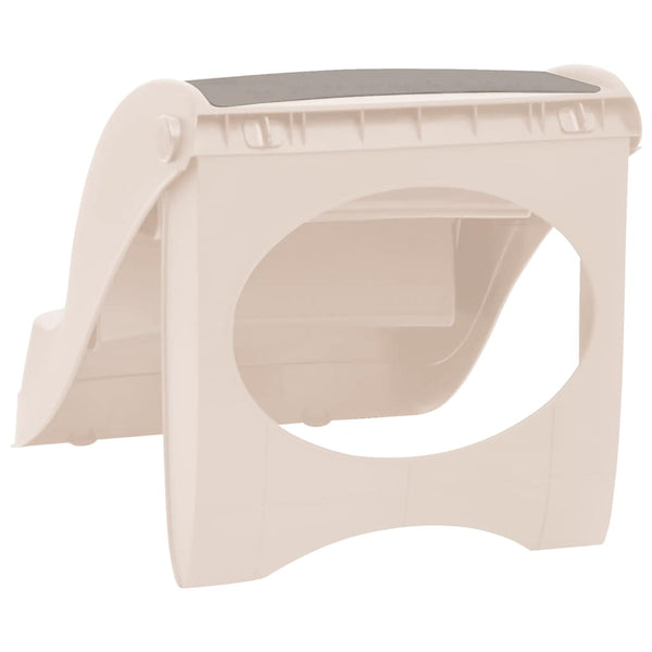 vidaXL 3-Step Foldable Dog Stairs Cream 50x38x38 cm Plastic