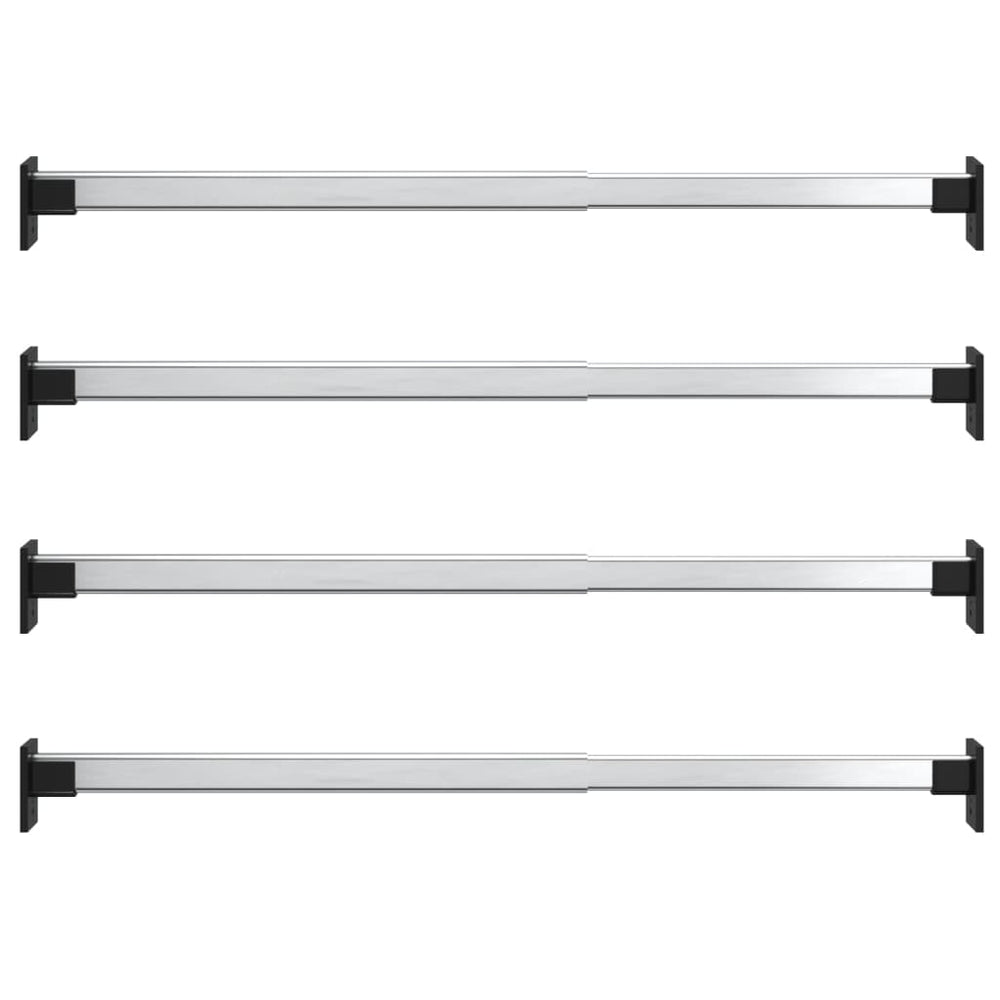 vidaXL Telescopic Wardrobe Rails 4 pcs. Silver 58-100 cm