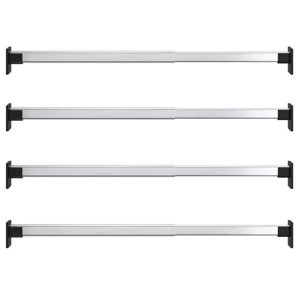 vidaXL Telescopic Wardrobe Rails 4 pcs. Silver 58-100 cm