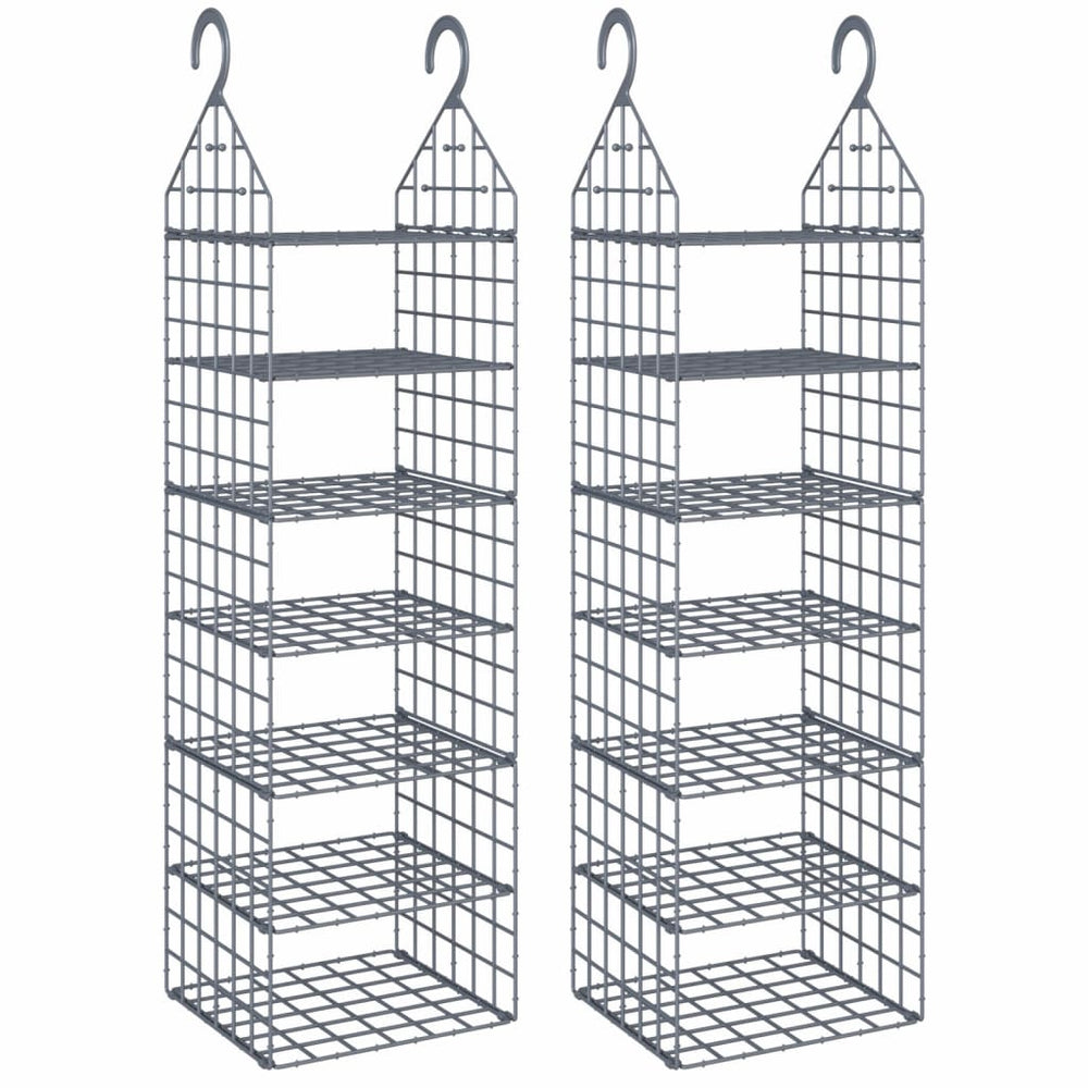 vidaXL Hanging Organizers for Wardrobes with 7 Compartments Each, 2 pcs