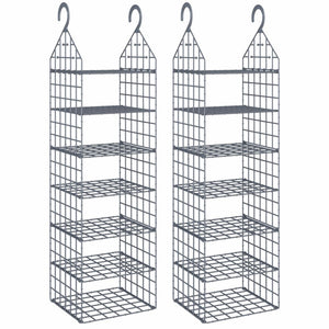 vidaXL Hanging Organizers for Wardrobes with 7 Compartments Each, 2 pcs