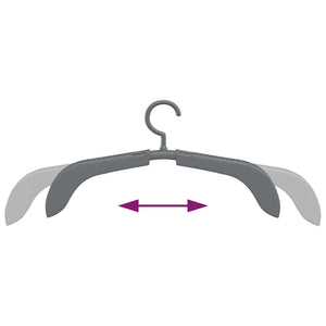 vidaXL Extendable Clothes Hangers 10 pcs Grey