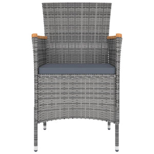 vidaXL 9-piece Garden Dining Set with Cushions Grey
