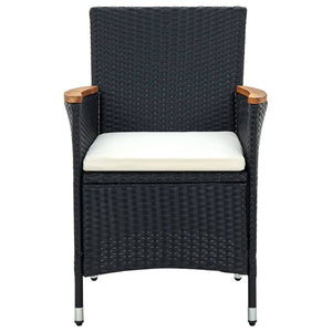 vidaXL 9-piece Outdoor Dining Set with Cushions Black