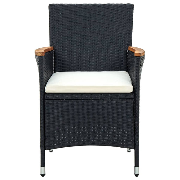 vidaXL 11-piece Outdoor Dining Set with Cushions Black