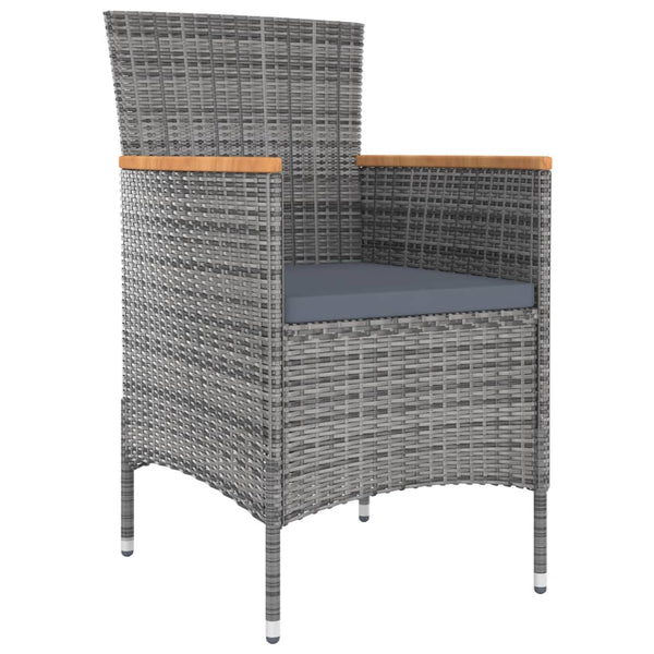 vidaXL 11-Piece Garden Dining Set with Cushions Grey