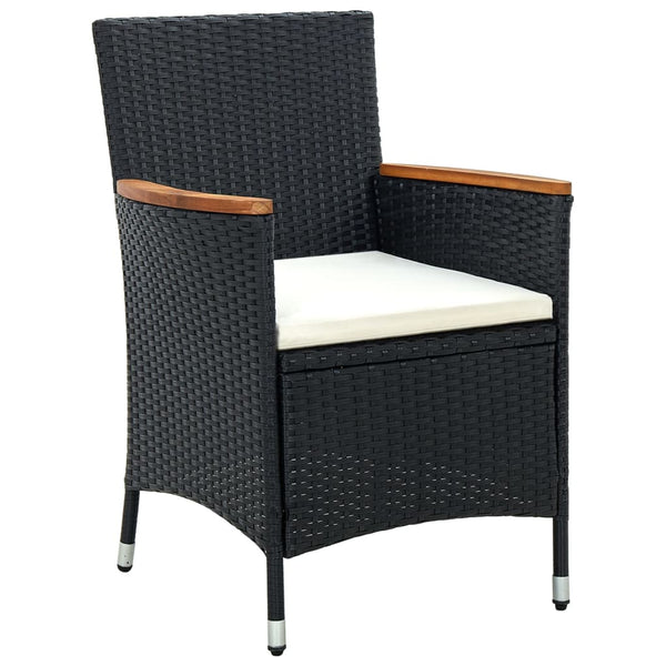 vidaXL 11-piece Outdoor Dining Set with Cushions Black