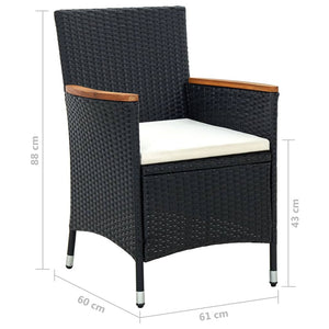 vidaXL 11-piece Outdoor Dining Set with Cushions Black