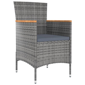 vidaXL 11-Piece Garden Dining Set with Cushions Grey