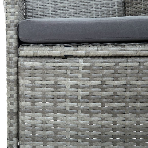 vidaXL 11-Piece Garden Dining Set with Cushions Grey