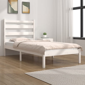 vidaXL Solid Wood Bed White Pine 100x200 cm