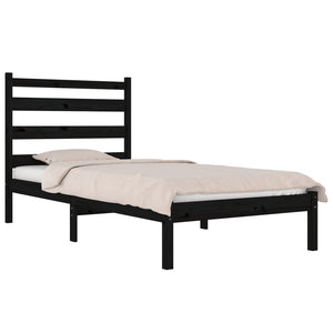 vidaXL Solid Pine Bed Black 100x200 cm