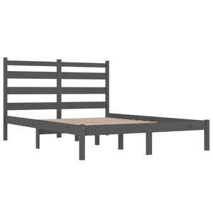 vidaXL Solid Wood Bed Grey Pine 200x200 cm
