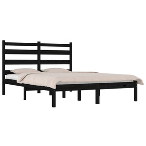 vidaXL Solid Wood Bed Black Pine 200x200 cm