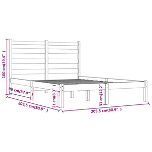 vidaXL Solid Wood Bed Black Pine 200x200 cm