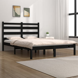 vidaXL Solid Wood Bed Black Pine 200x200 cm