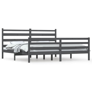 vidaXL Solid Pine Bed 200x200 cm Grey
