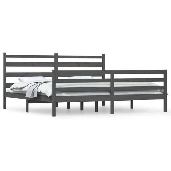 vidaXL Solid Pine Bed 200x200 cm Grey