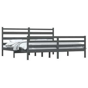 vidaXL Solid Pine Bed 200x200 cm Grey