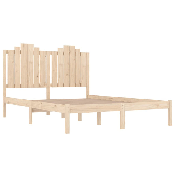 vidaXL Solid Pine Wood Bed 135x190 cm