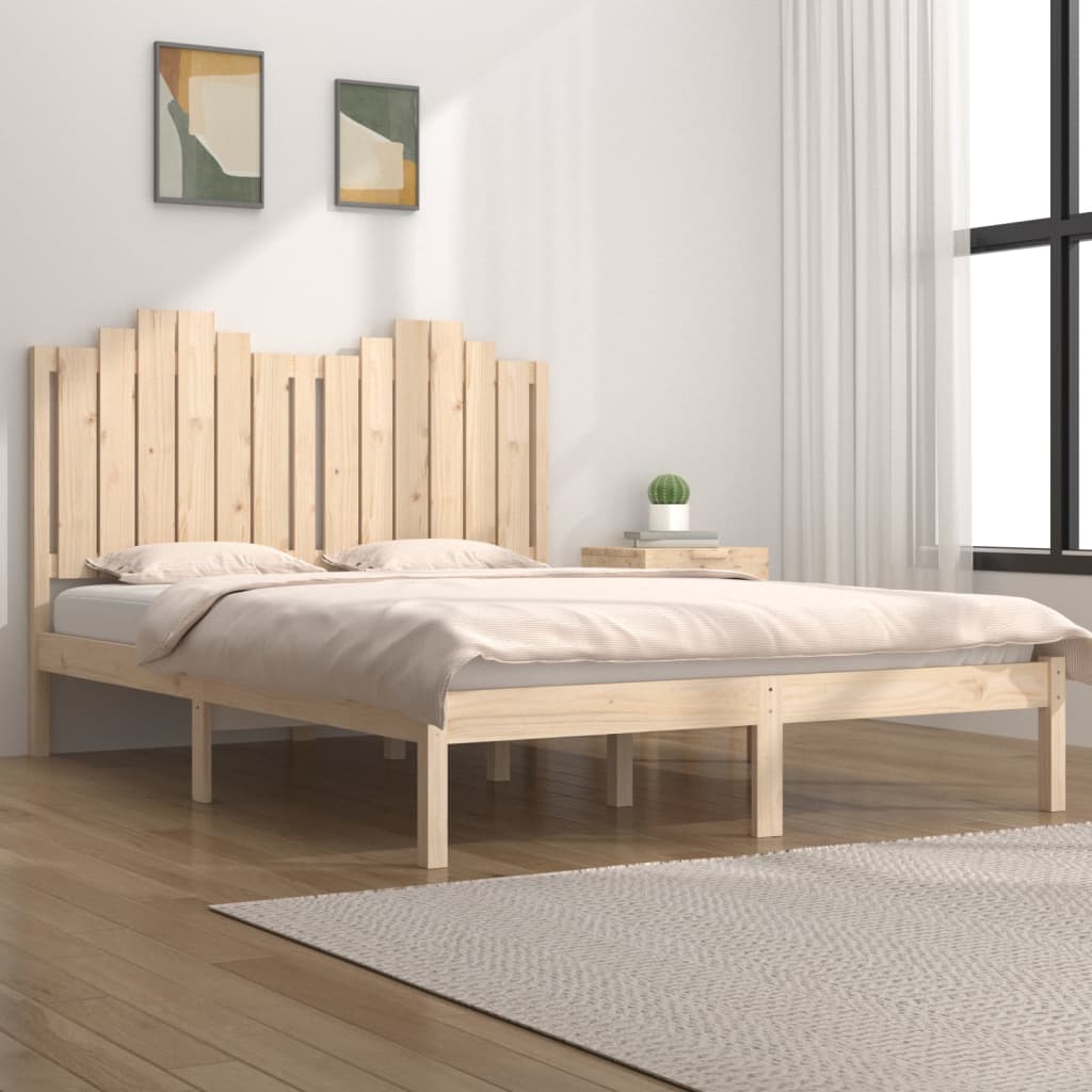 vidaXL Solid Pine Wood Bed 140x190 cm