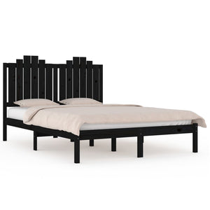 vidaXL Solid Wood Bed Black Pine 200x200 cm