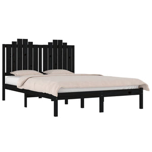 vidaXL Solid Wood Bed Black Pine 200x200 cm