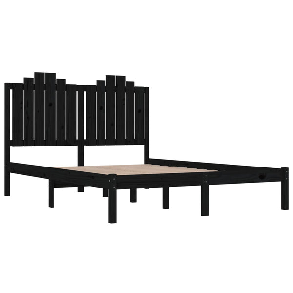 vidaXL Solid Wood Bed Black Pine 200x200 cm