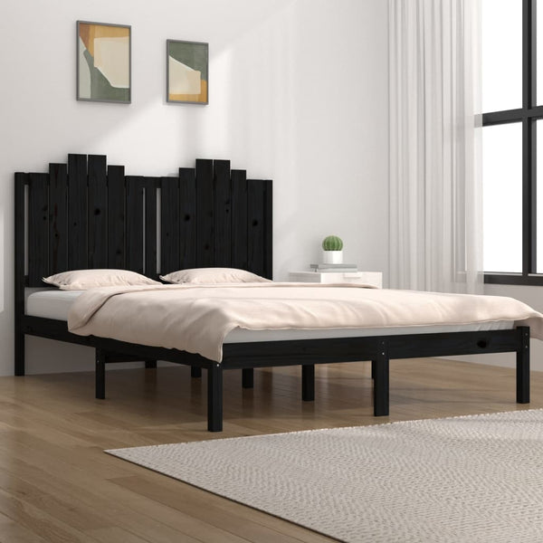 vidaXL Solid Wood Bed Black Pine 200x200 cm