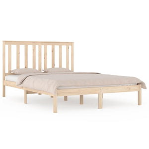 vidaXL Solid Pine Wood Bed 135x190 cm