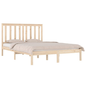 vidaXL Solid Pine Wood Bed 135x190 cm