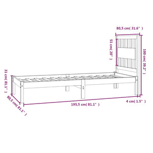 vidaXL Solid Wood Bed Frame without Mattress