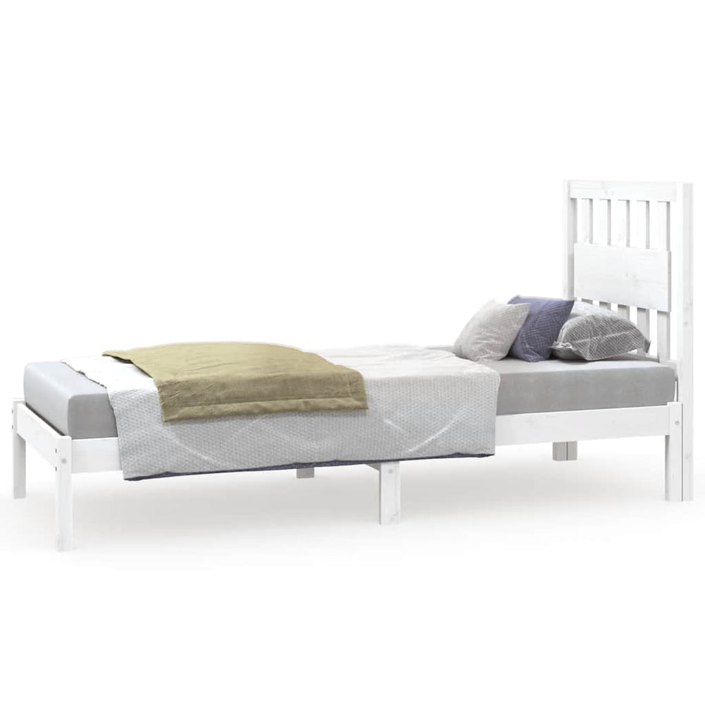vidaXL Solid Wood Bed Frame without Mattress White