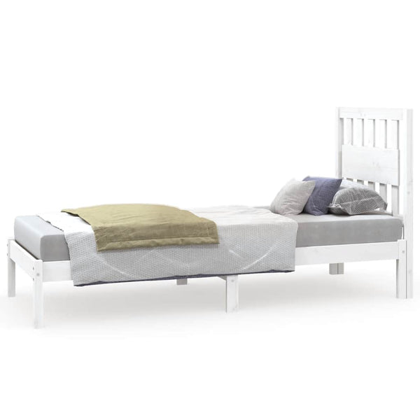 vidaXL Solid Wood Bed Frame without Mattress White