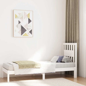 vidaXL Solid Wood Bed Frame without Mattress White