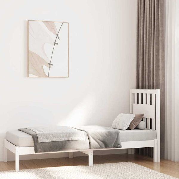 vidaXL Solid Wood Bed Frame without Mattress White