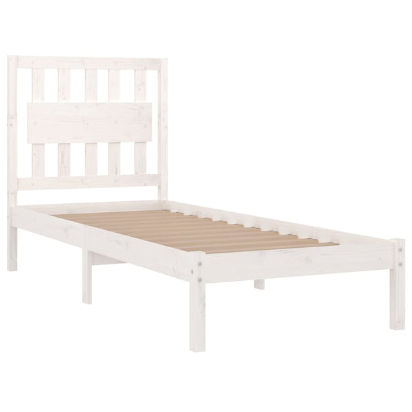 vidaXL Solid Pine Bed White 90x190 cm