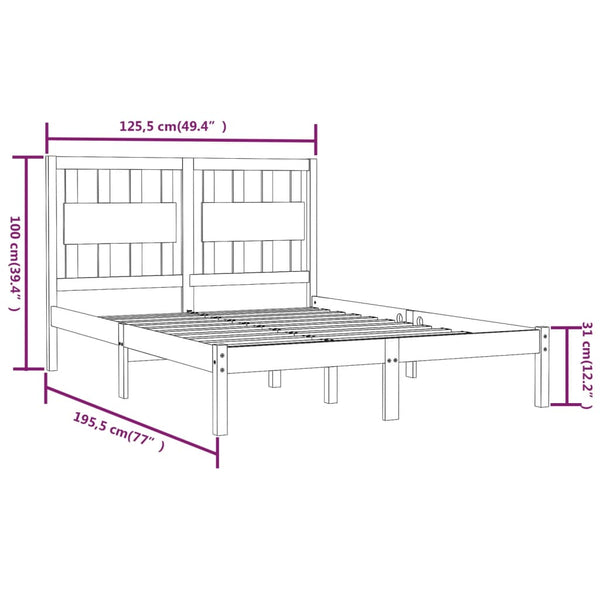 vidaXL Solid Pine Bed 120x190 cm