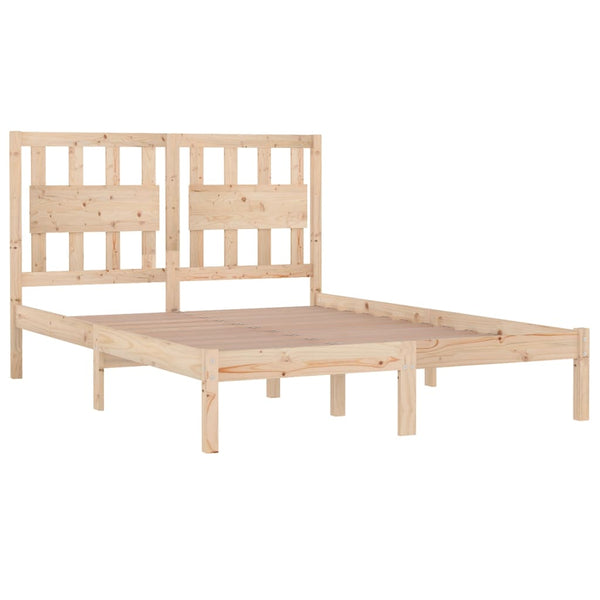 vidaXL Solid Pine Wood Bed 135x190 cm
