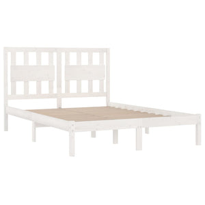 vidaXL Solid Wood Bed White Pine 135x190 cm