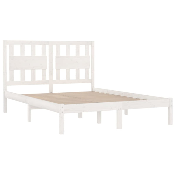 vidaXL Solid Wood Bed White Pine 135x190 cm
