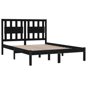 vidaXL Solid Wood Bed Black Pine 140x190 cm