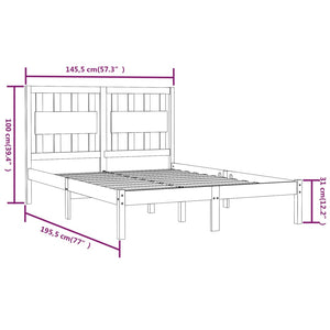 vidaXL Solid Wood Bed Black Pine 140x190 cm